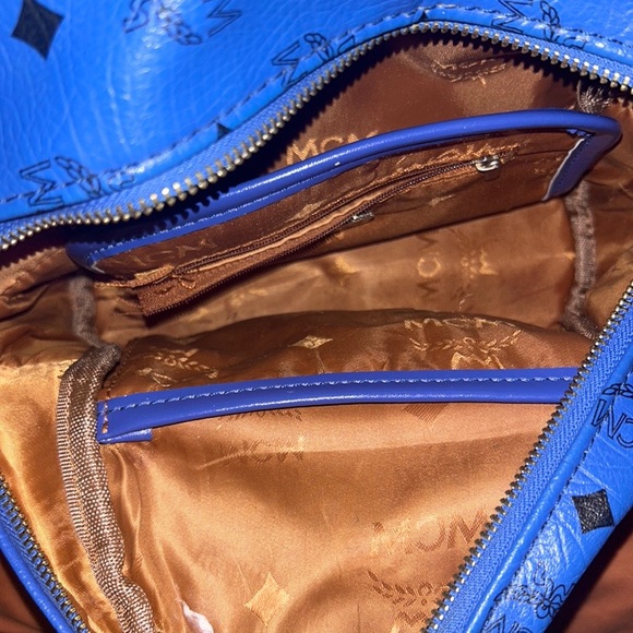 MCM BLUE STARK SIDE NON STUDDED BACKPACK IN VISETOS - Picture 3 of 5